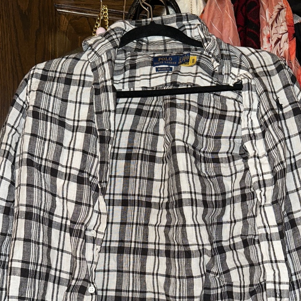 Polo by Ralph Lauren Black and White Button Down Shirt